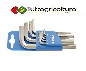 Set Chiavi 9 Esagonali Unior Misure da 1,5 a 10 con Supporto in Plastica